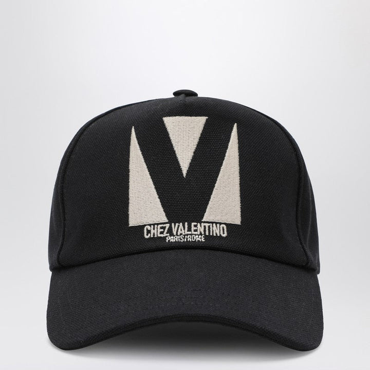 Valentino Garavani Chez Valentino Black Baseball Cap Women