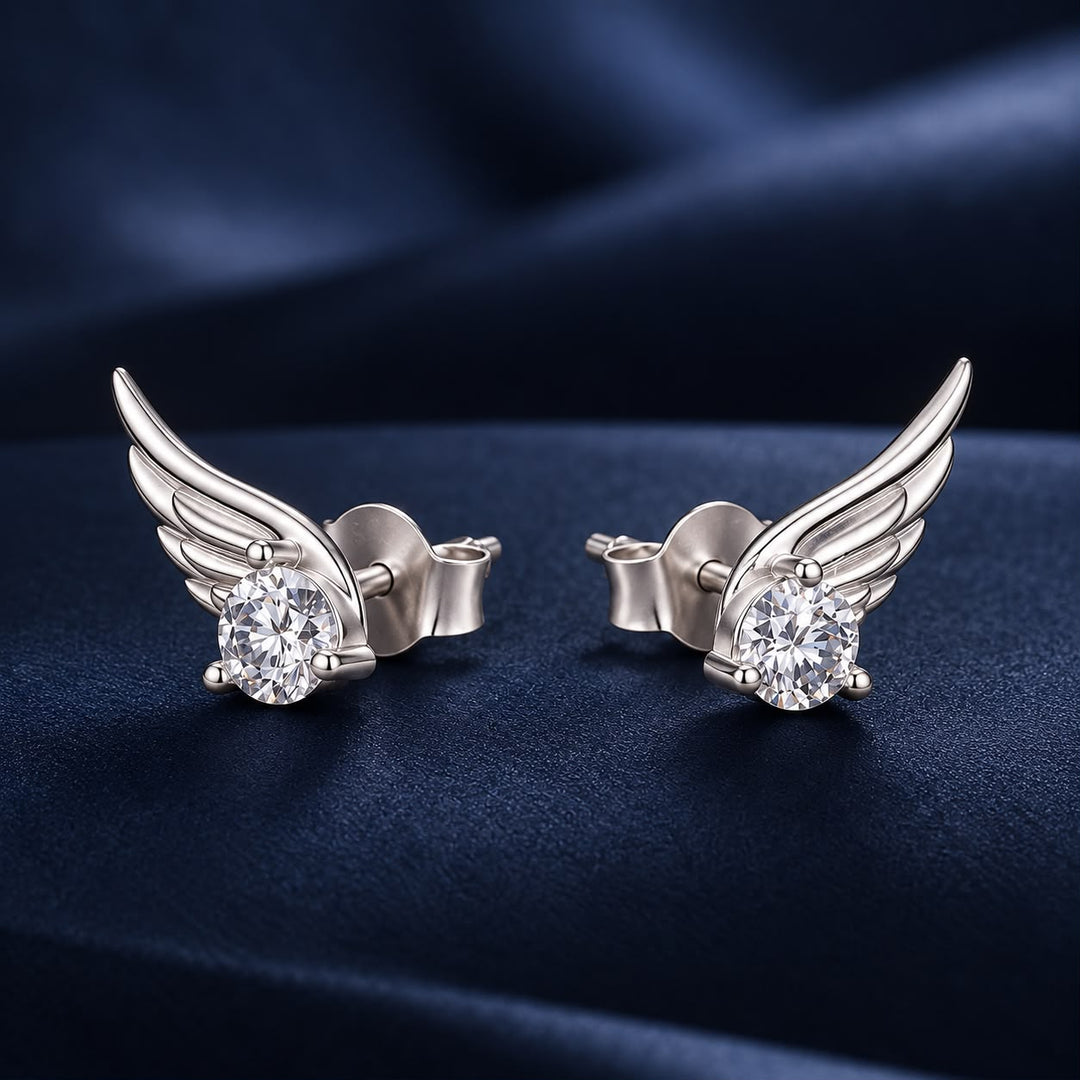 925 Sterling Silver White Gold Plated 0.3ct Moissanite 0.5x1.3cm Earrings for Women
