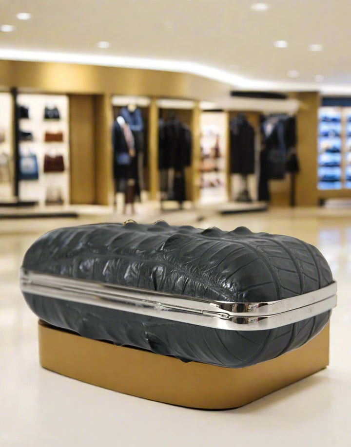 Black exotic skin bag