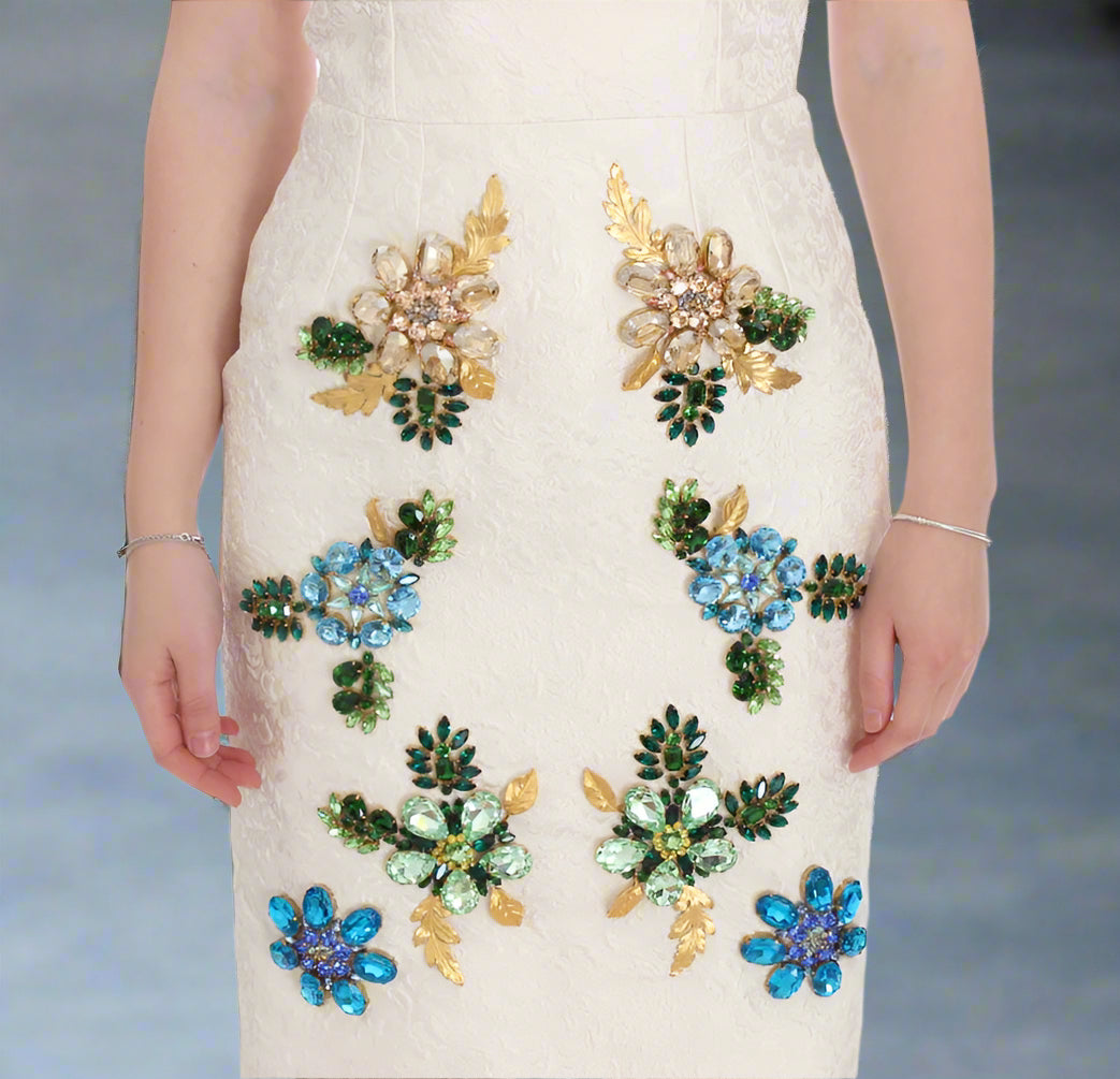 DOLCE & GABBANA Elegant Floral Brocade Sheath Dress