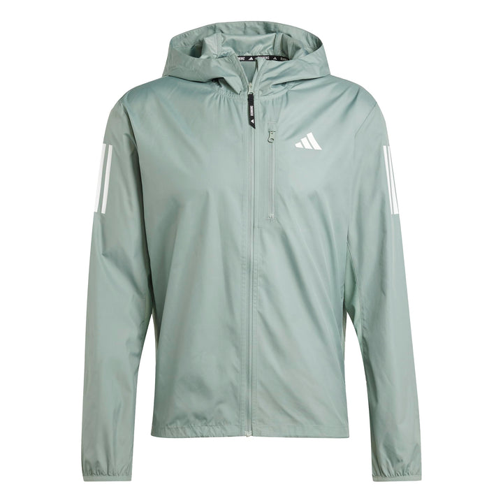 adidas Mens Own The Run Jacket Silver Green