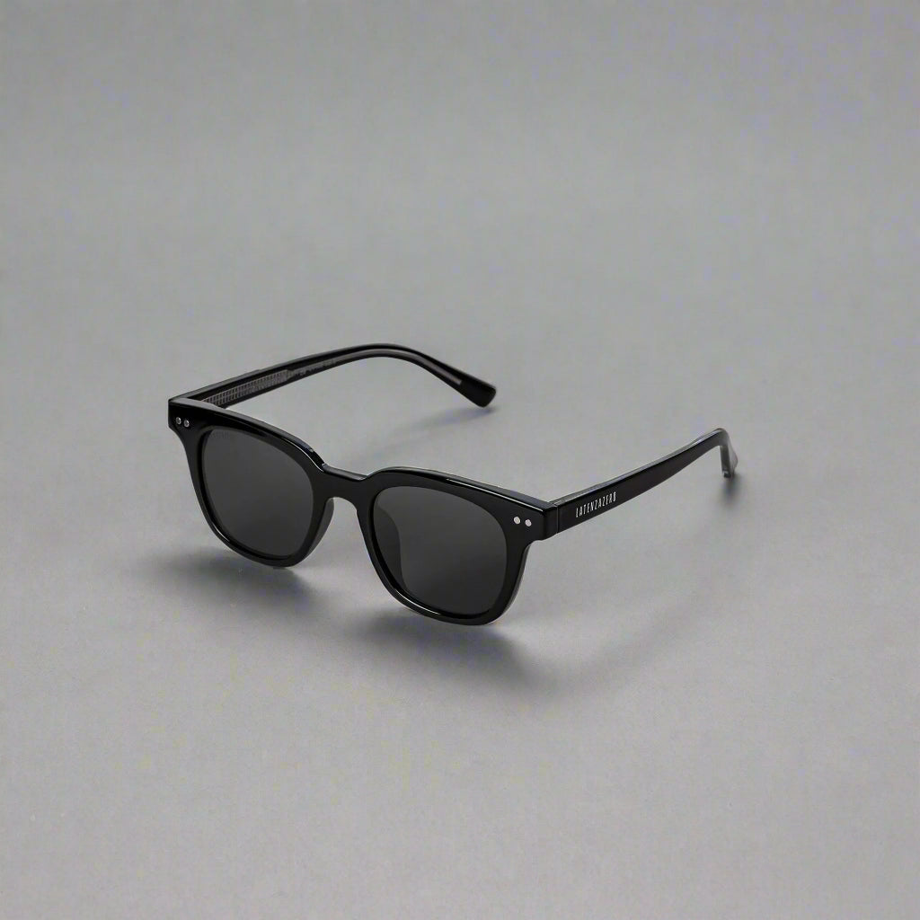 Black stylish Italian designed affordable sunglasses with UV protection.
