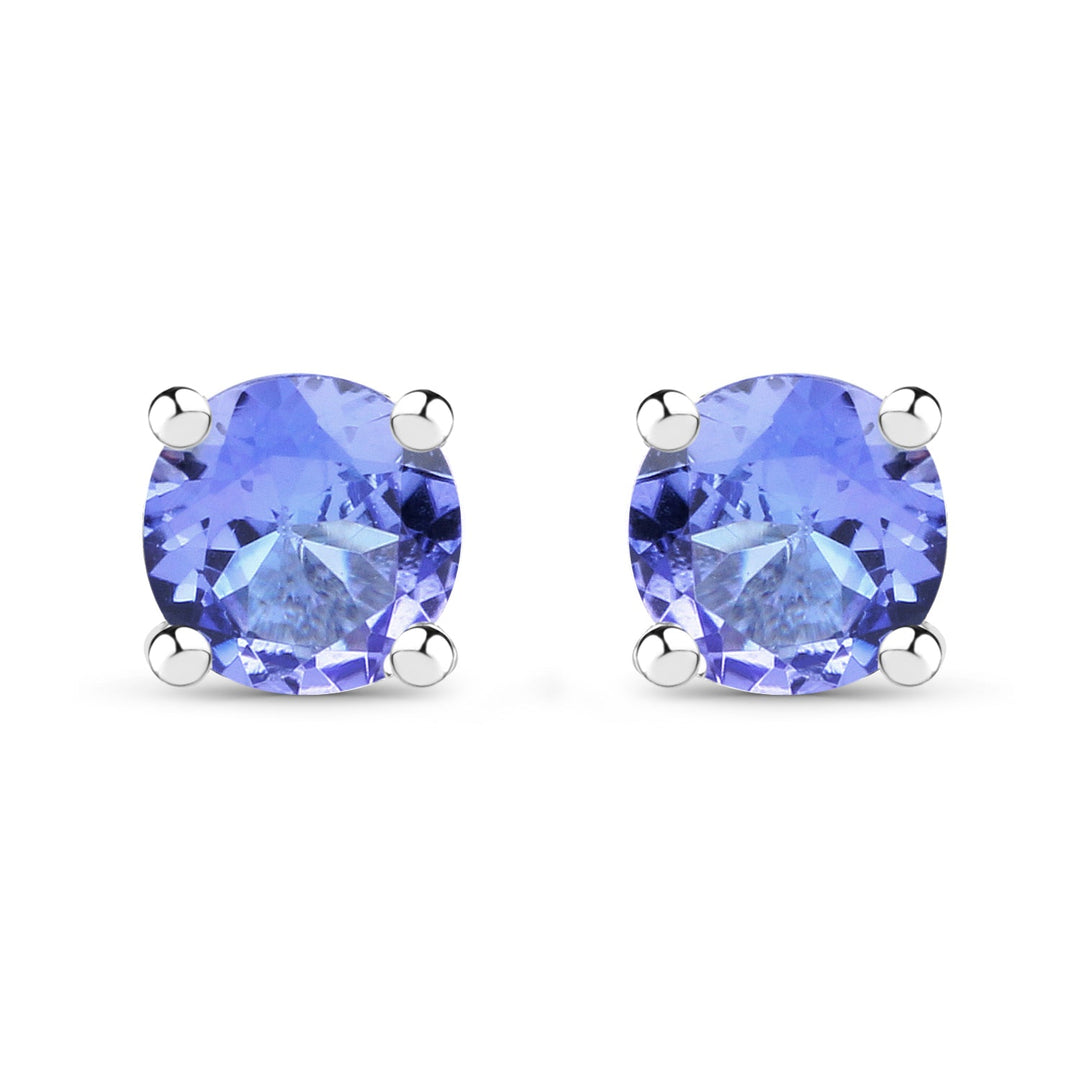 0.46 Carat Genuine Tanzanite .925 Sterling Silver Earrings