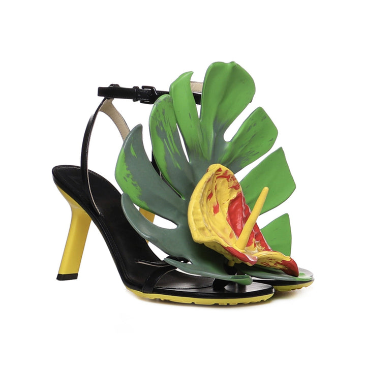Loewe Petal Monstera Leather Sandals Women