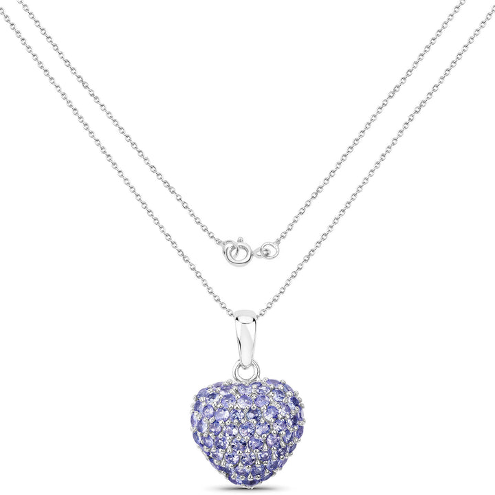 7.00 Carat Genuine Tanzanite .925 Sterling Silver Pendant