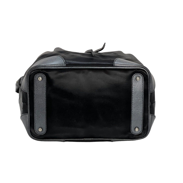 CHANEL Satin CC Large Black Bucket Shouler Bag