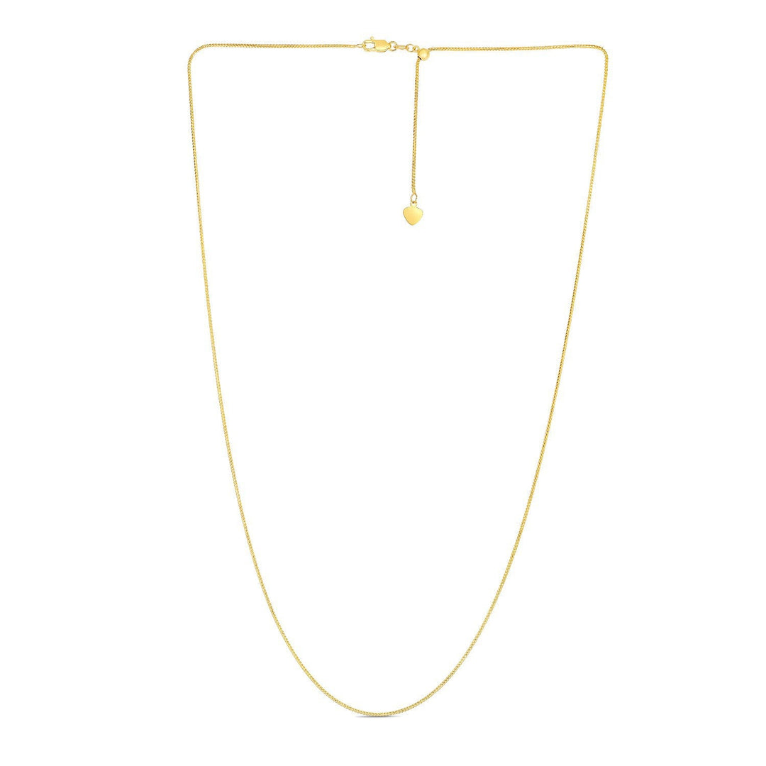 14k Yellow Gold Adjustable Franco Chain 0.9mm