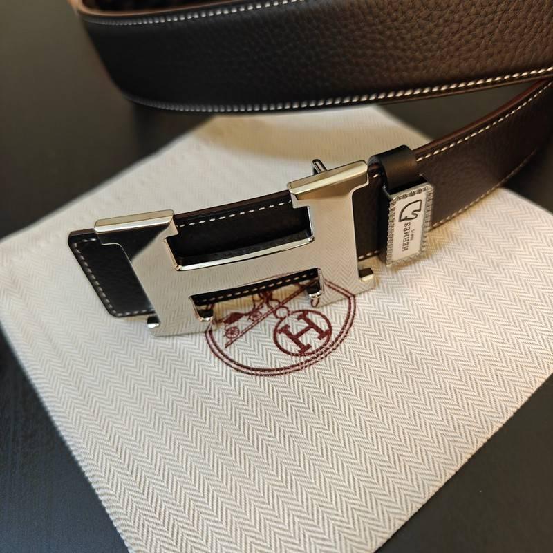 Hermes Men Silver Buckle Belt &