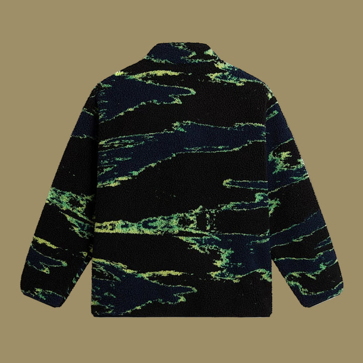 Camouflage-patterned jacket on a white background