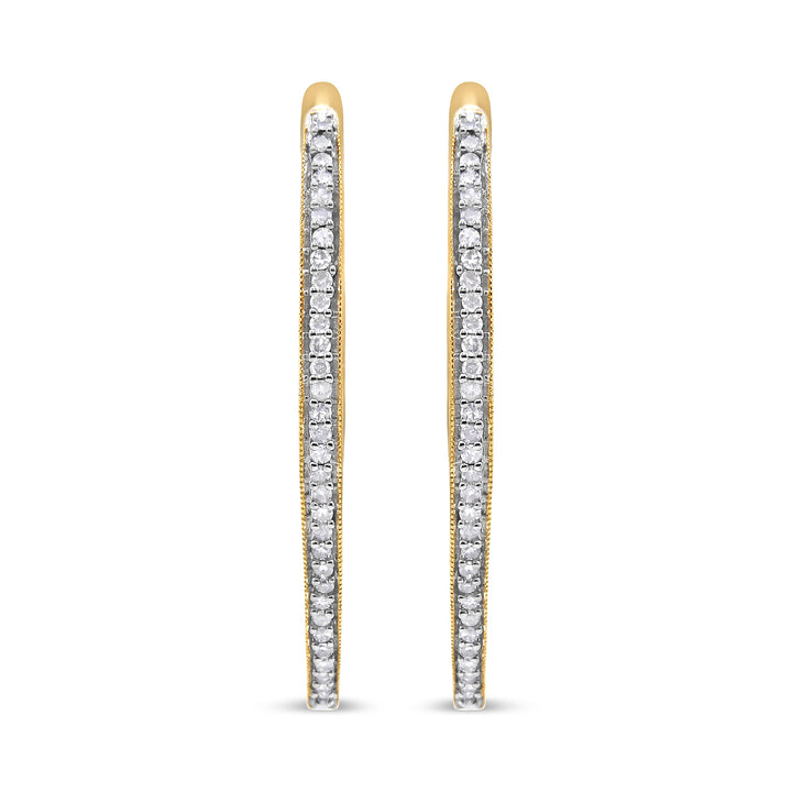 10k Yellow Gold Round Cut Diamond Earrings (1 cttw, I-J Color, I2-I3 Clarity)