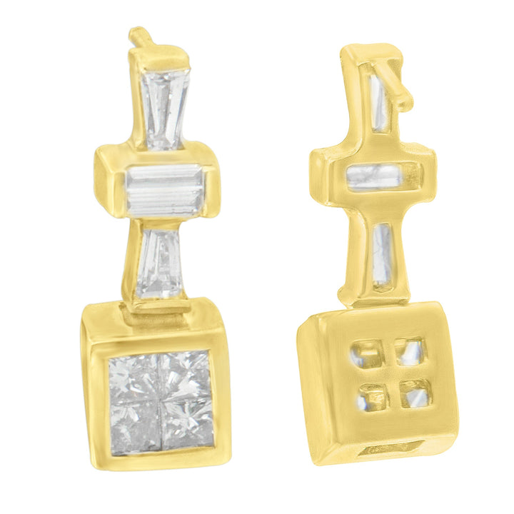 14K Yellow Gold 1 1/3 cttw Diamond Hoop Earrings (G-H, VS1-VS2)