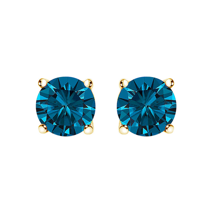 14K White Gold 1.00 Cttw Blue Lab Grown Diamond Stud Earrings with Screw Backs