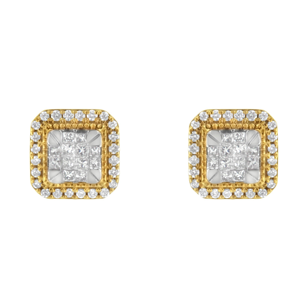 10KT Yellow Gold Diamond Stud Earrings (1/2 cttw, H-I Color, SI2-I1 Clarity)