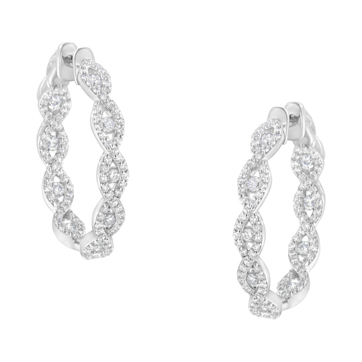 10K White Gold Diamond Hoop Earrings (1 1/2 cttw, H-I Color, I1-I2 Clarity)