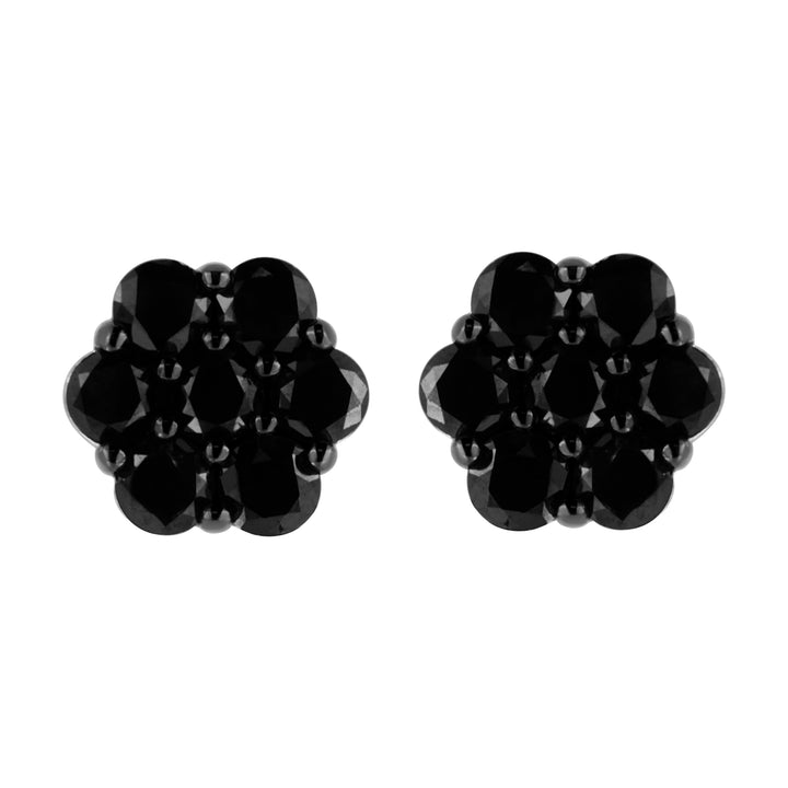 .925 Sterling Silver 1/4 Cttw Treated Yellow Diamond Floral Stud Earrings (Yellow Color, I1-I2 Clarity)