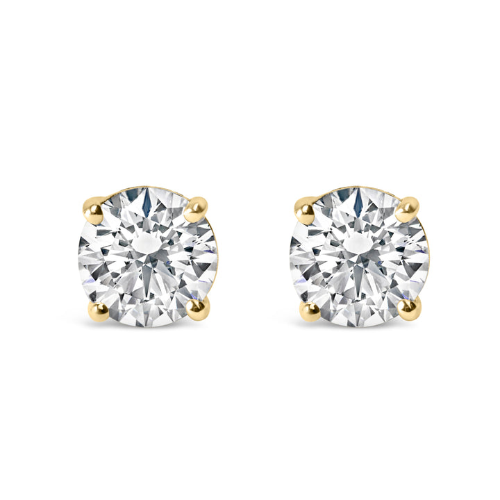 14K White Gold 3.0 Cttw Lab Grown Diamond Solitaire Stud Earrings