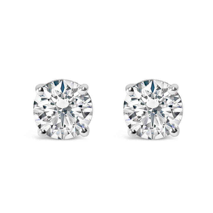 14K White Gold 1.00 Cttw Lab Grown Diamond Solitaire Stud Earrings