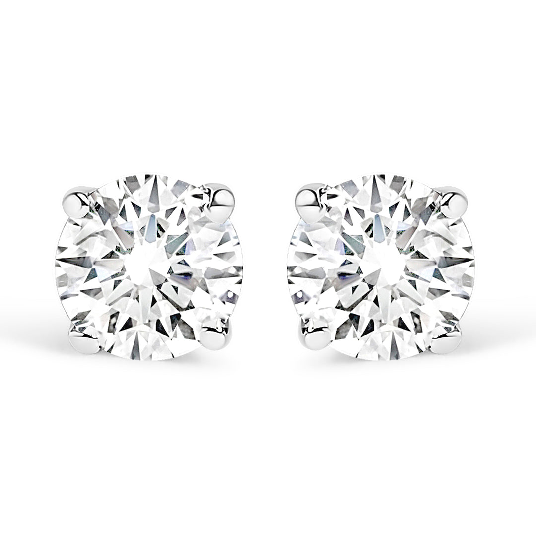 14K Yellow Gold 1.0 Cttw Lab Grown Diamond Solitaire Stud Earrings