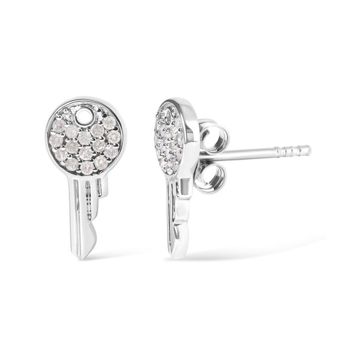 925 Sterling Silver 1/6ct TDW Diamond Charm Earrings