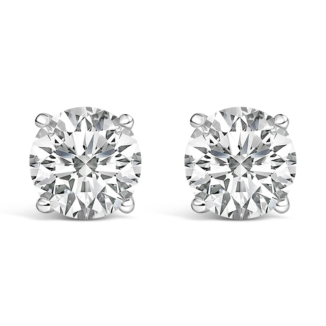 14K White Gold 1.00 Cttw Lab Grown Diamond Solitaire Stud Earrings