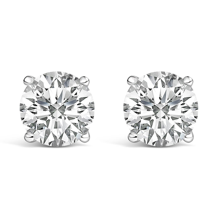 14K White Gold 1.00 Cttw Lab Grown Diamond Solitaire Stud Earrings