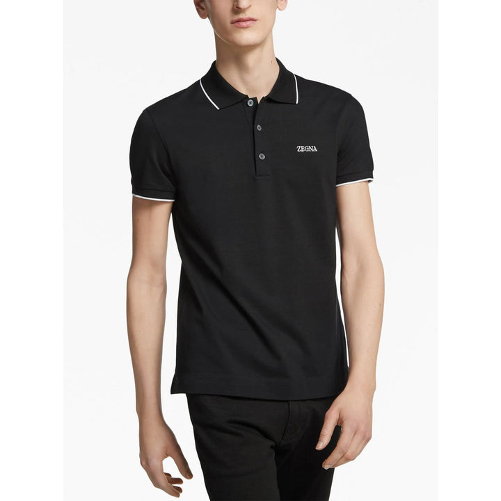 Zegna Black Polo Shirts Men