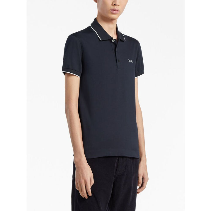 Zegna Blue Polo Shirts Men