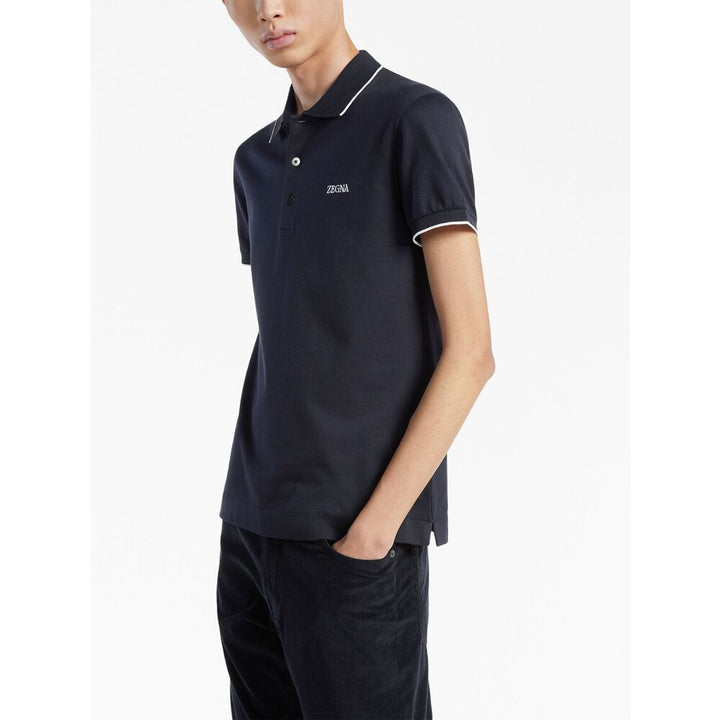 Zegna Blue Polo Shirts Men