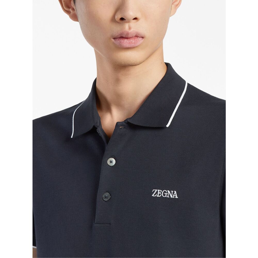 Zegna Blue Polo Shirts Men