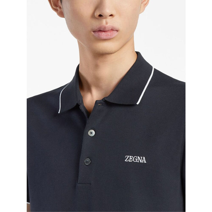 Zegna Blue Polo Shirts Men