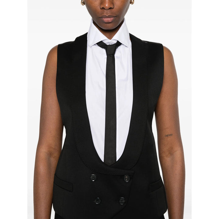 Moschino Black Jackets - Waistcoat & Gilets Women