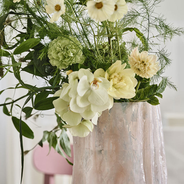Crackle Vase Pink Pearl Tall