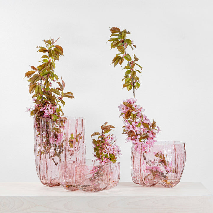 Crackle Vase Pink Tall
