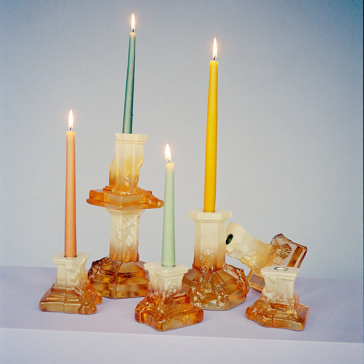 Rocky Baroque Candlestick Amber Haze Large