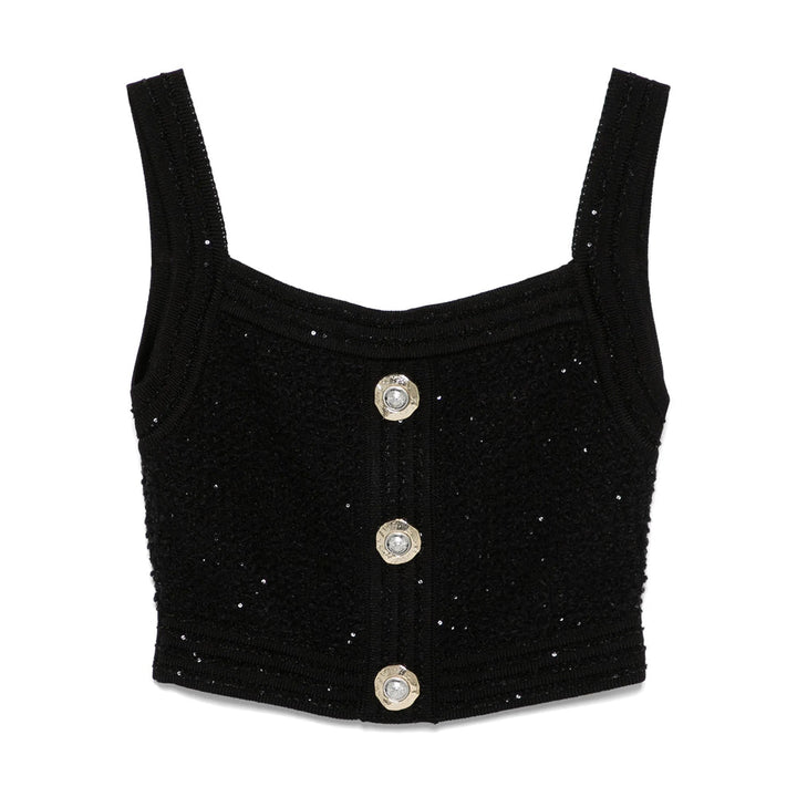 Balmain Black Tops - Vests & Tank Tops Women