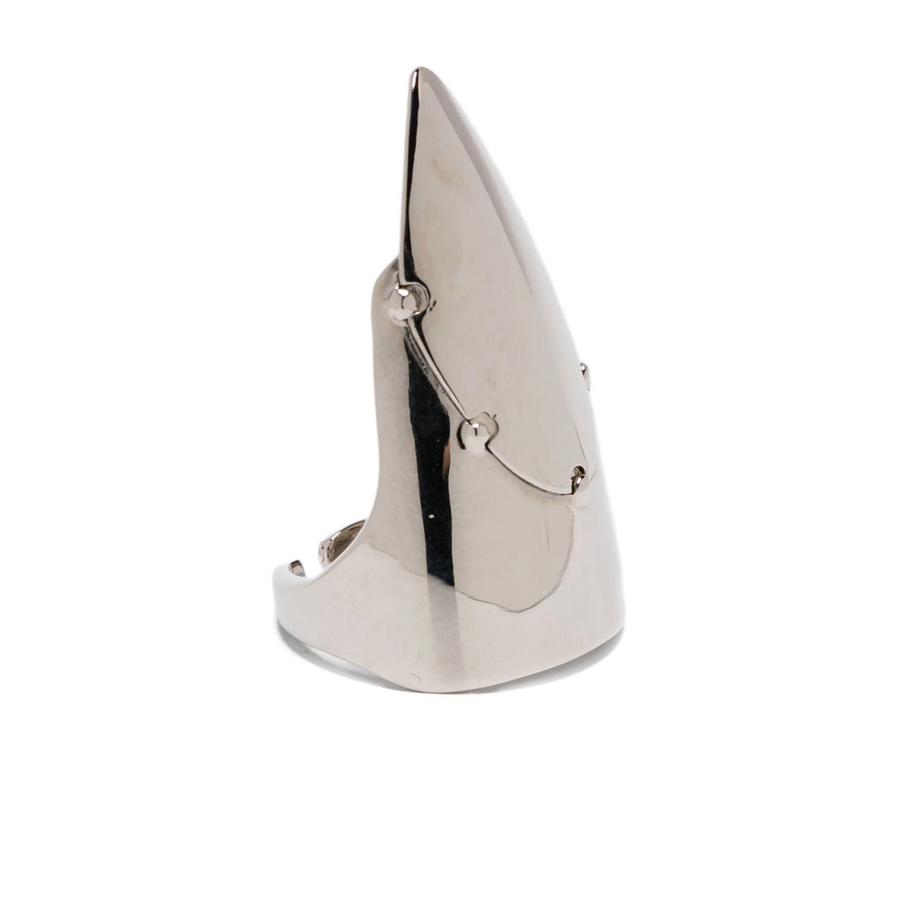 Silver ring on a white background