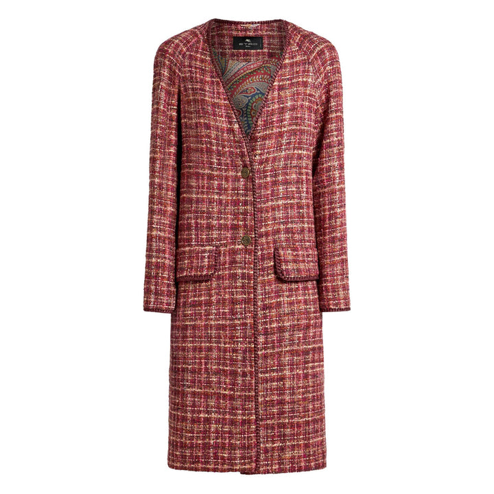 Etro Red Coats - Single Breasted Coats Women