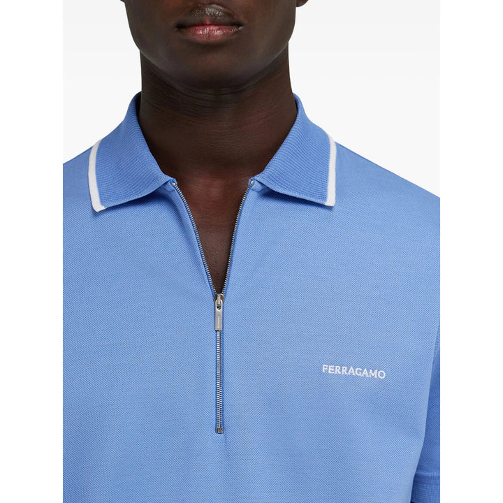 Ferragamo Blue Polo Shirts Men