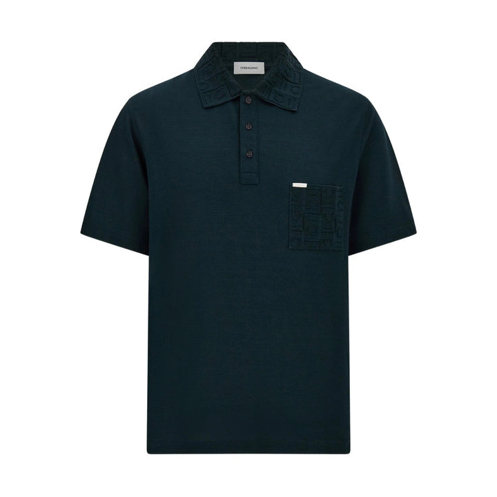Ferragamo Green Polo Shirts Men