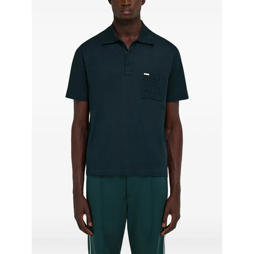Ferragamo Green Polo Shirts Men