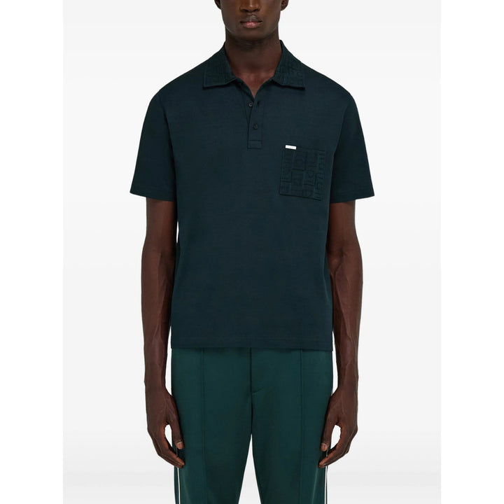 Ferragamo Green Polo Shirts Men