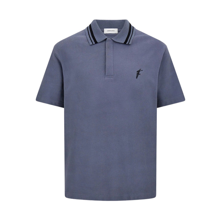 Ferragamo Blue Polo Shirts Men