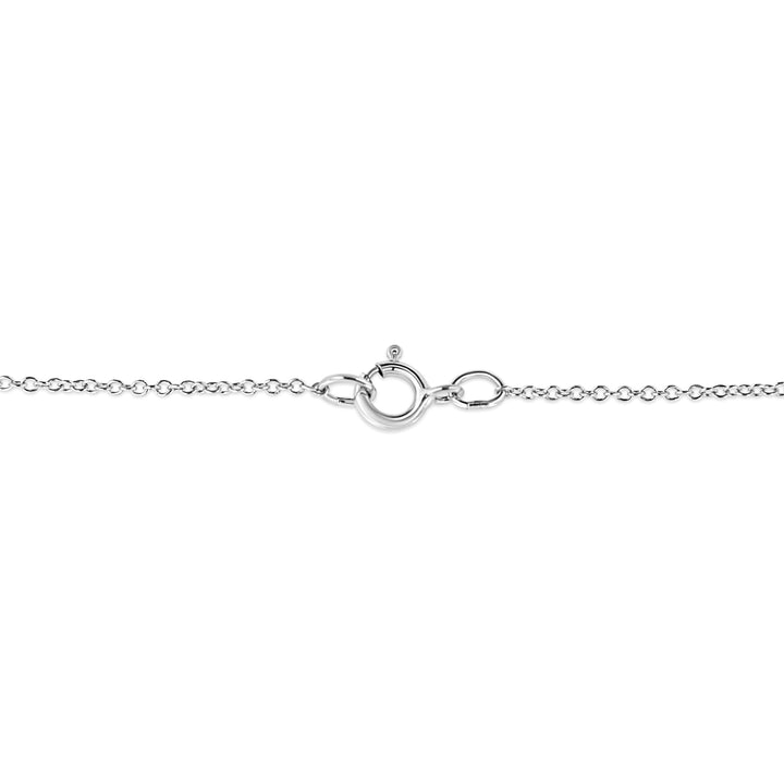 .925 Sterling Silver 1/10 cttw Pave-Set Round-Cut Diamond Open Cross 18" Pendant Necklace (I-J Color, I1-2 Clarity)