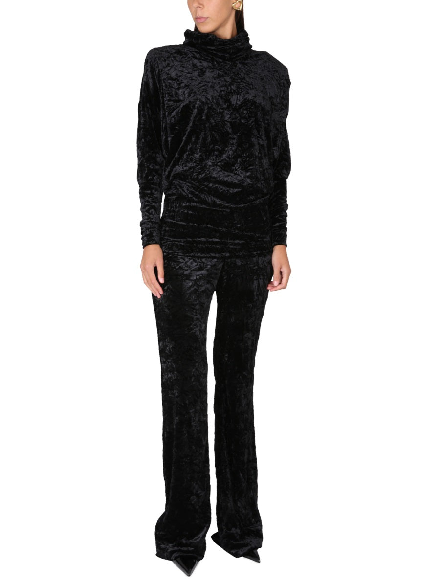 Saint Laurent Women Velvet Turtleneck Top