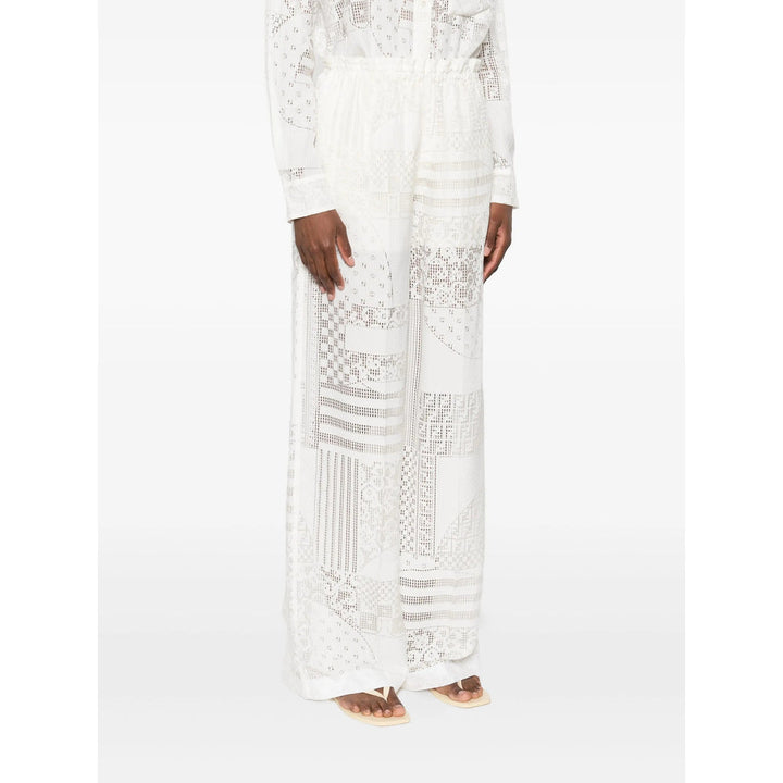 Fendi White Trousers - Palazzo Pants Women
