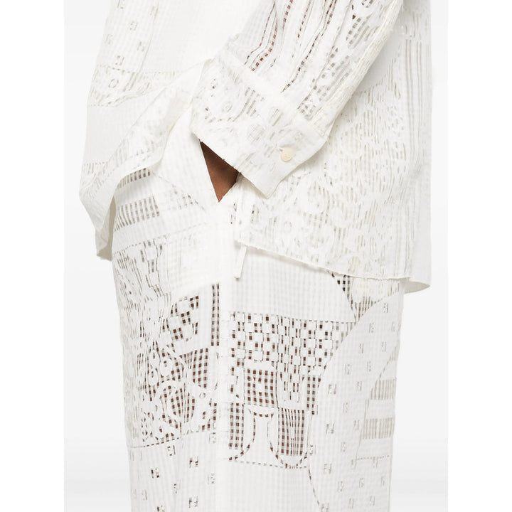 Fendi White Trousers - Palazzo Pants Women
