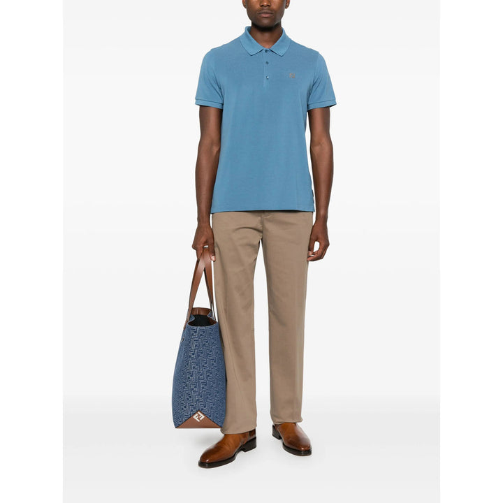 Fendi Blue Polo Shirts Men