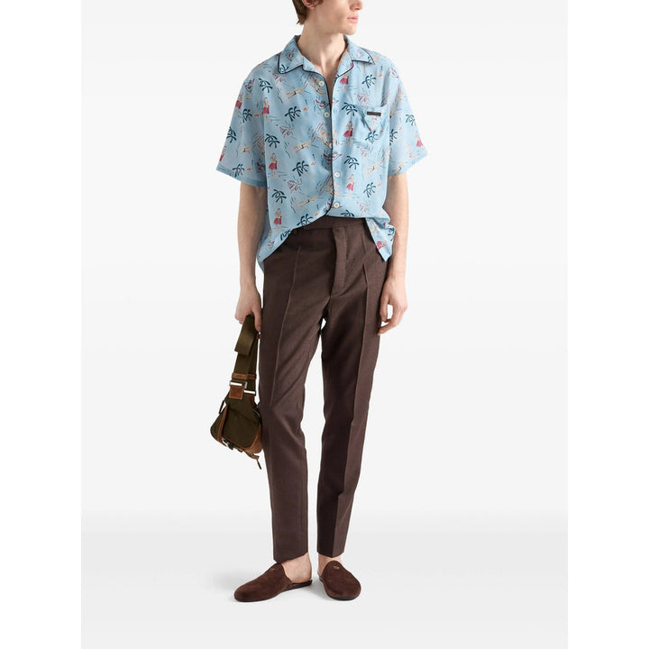 Prada Blue Shirts Men