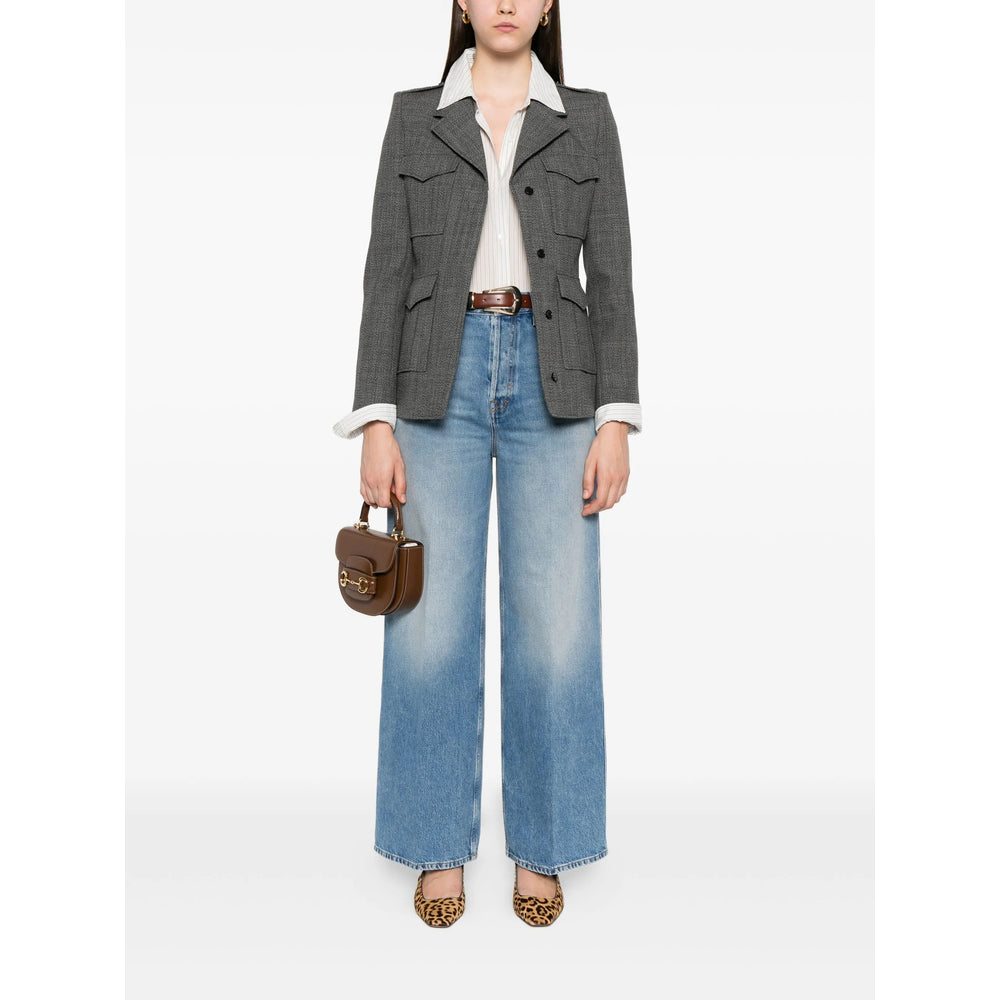 Gucci Blue Denim - Wide-Leg Jeans Women
