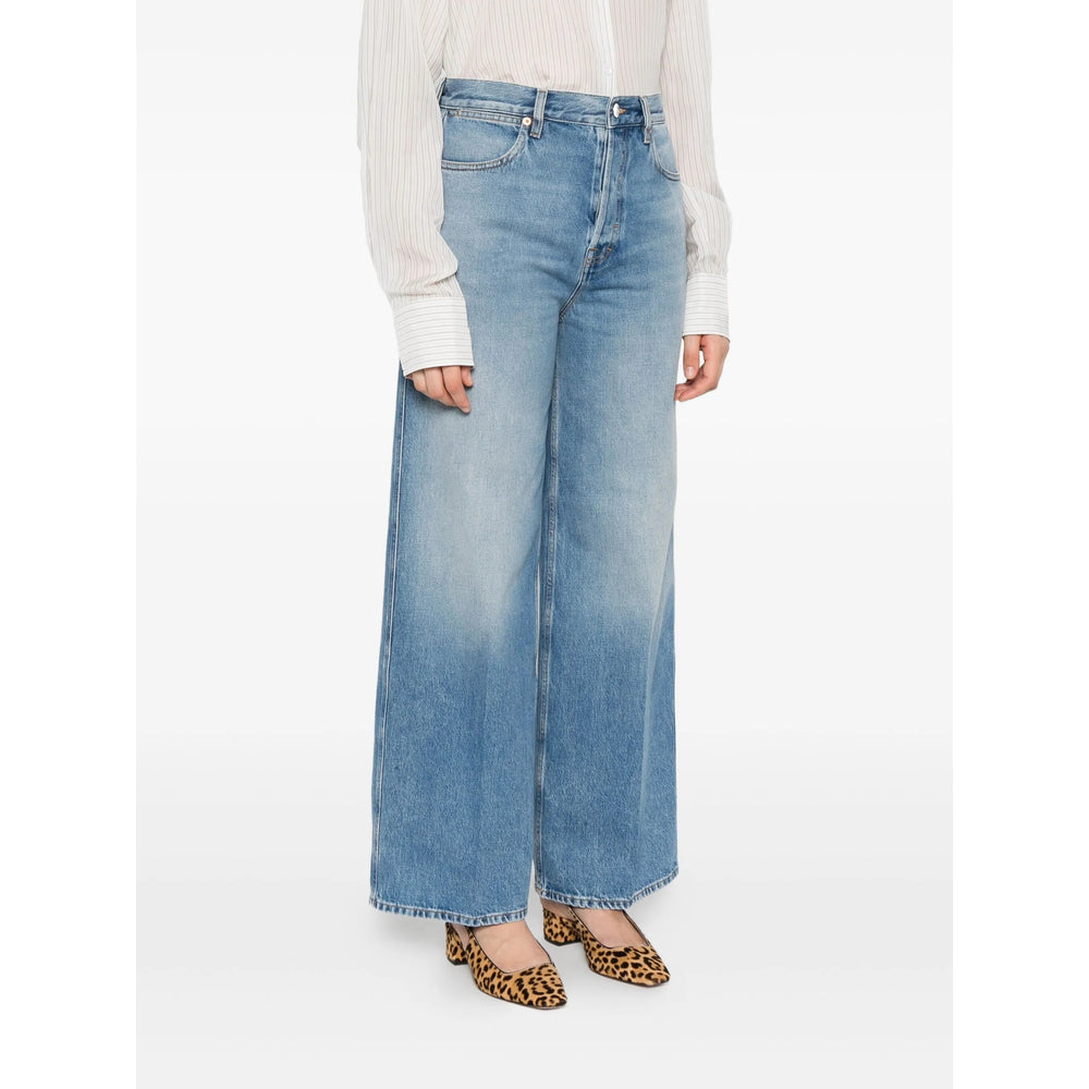 Gucci Blue Denim - Wide-Leg Jeans Women